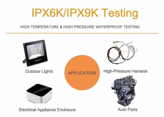 IPX6K9K Water Ingress Testing Equipment High Temperature Water Spray Stainless Steel Chamber 1