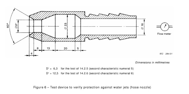 IEC 60529 Water Ingress Testing Equipment IPX5 IPX6 Hose Nozzle Chamber Type 0