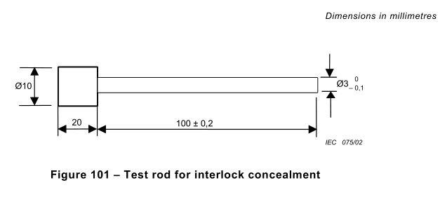 IEC 60335-2 Test Rod For Interlock Concealment Door Of Microwave Oven 0