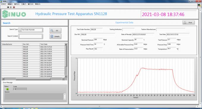 IEC 60335-2-21 2.5Mpa Hydrostatic Pressure Test System Computer Operation 0