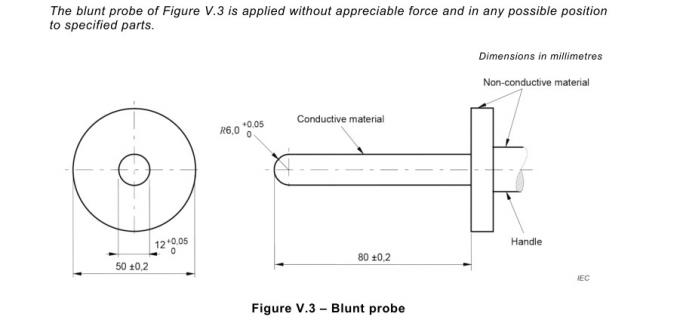 IEC 62368-1 Clause V.1.4 Figure V.3 Blunt Probe For Plugs Jacks And Connectors 0