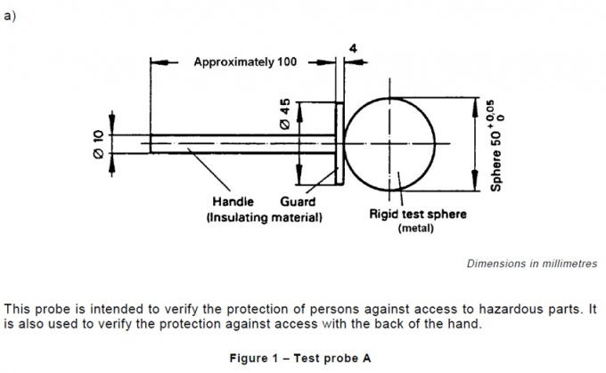 IEC 61032 Figure 1 SФ50mm Test Probe A For Hazardous Parts Test 0