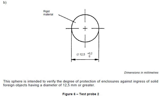 IEC 61032 Test Probe 2 Figure 6 Ф12.5mm For Enclosures Against Ingress Test 0