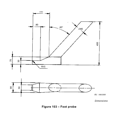 IEC 60335-2-92 Foot Probe For Testing The Stability Of Appliances With Foot Control 0