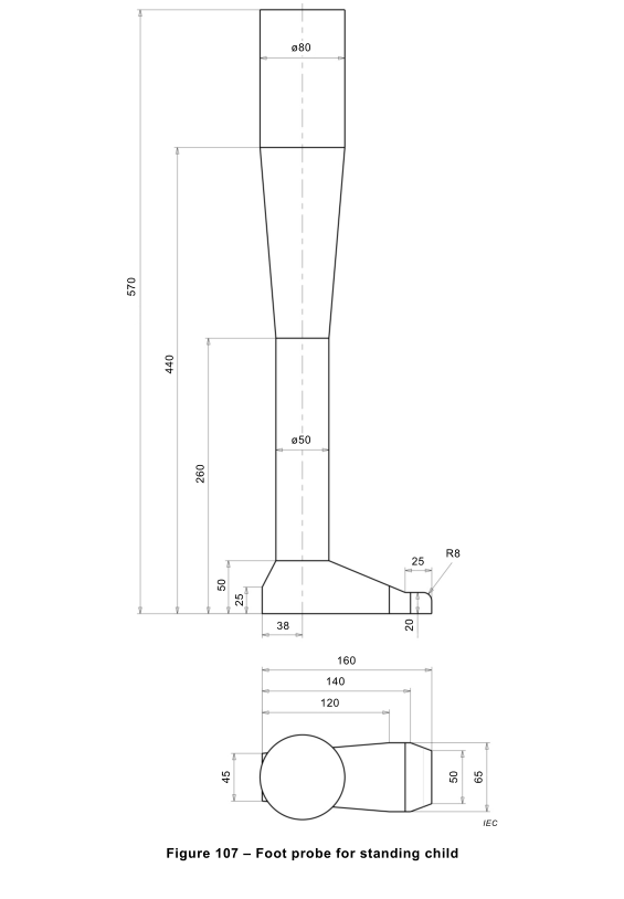 IEC 60335-2-107 Foot Probe For Robotic Battery Powered Electrical Lawnmowers 1