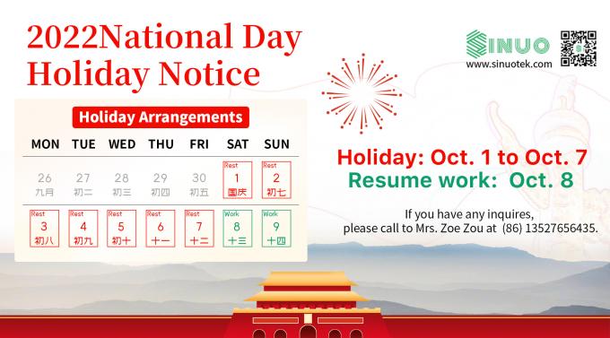 latest company news about National Day Holiday Notice  0