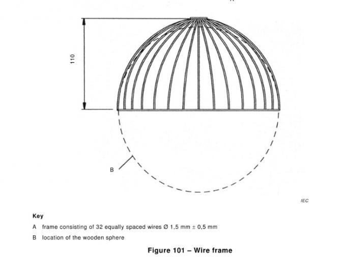 Wire Frame 200mm Dull Black Painted Wooden Sphere Device IEC 60335-2-23 1