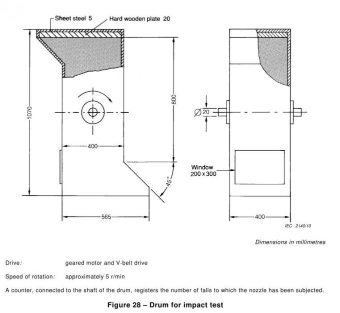 IEC60598-1 Clause 4.13.6 Tumbling Barrel Free Fall Test Machine 0